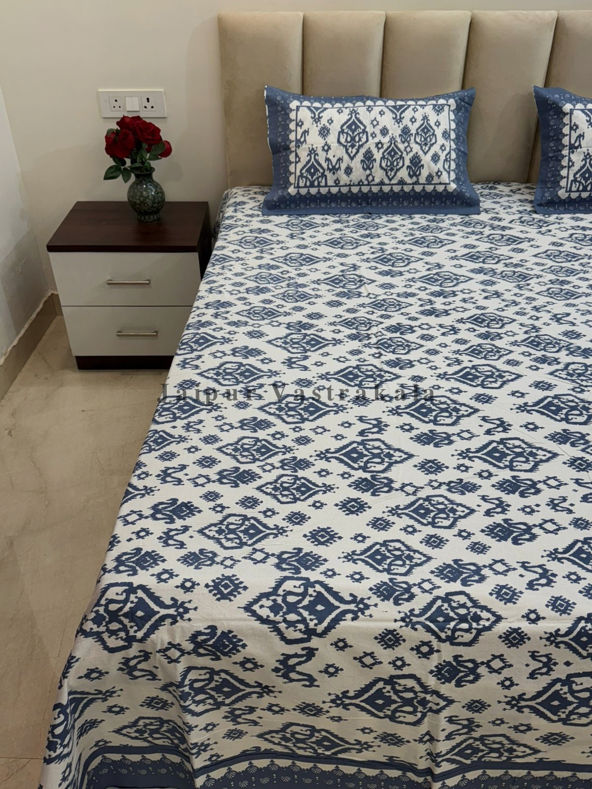 hand block printed bedsheet