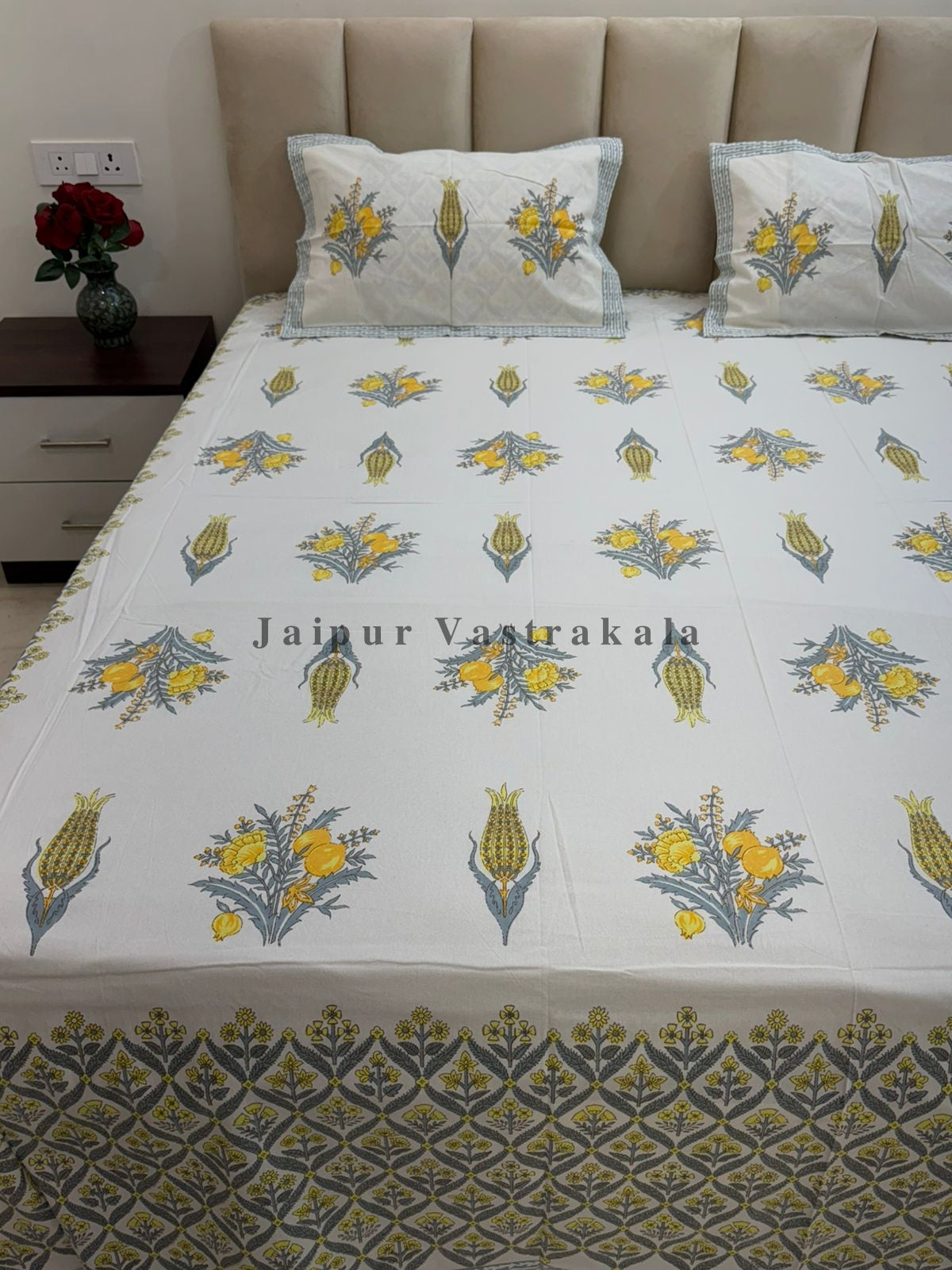 hand block printed bedsheet