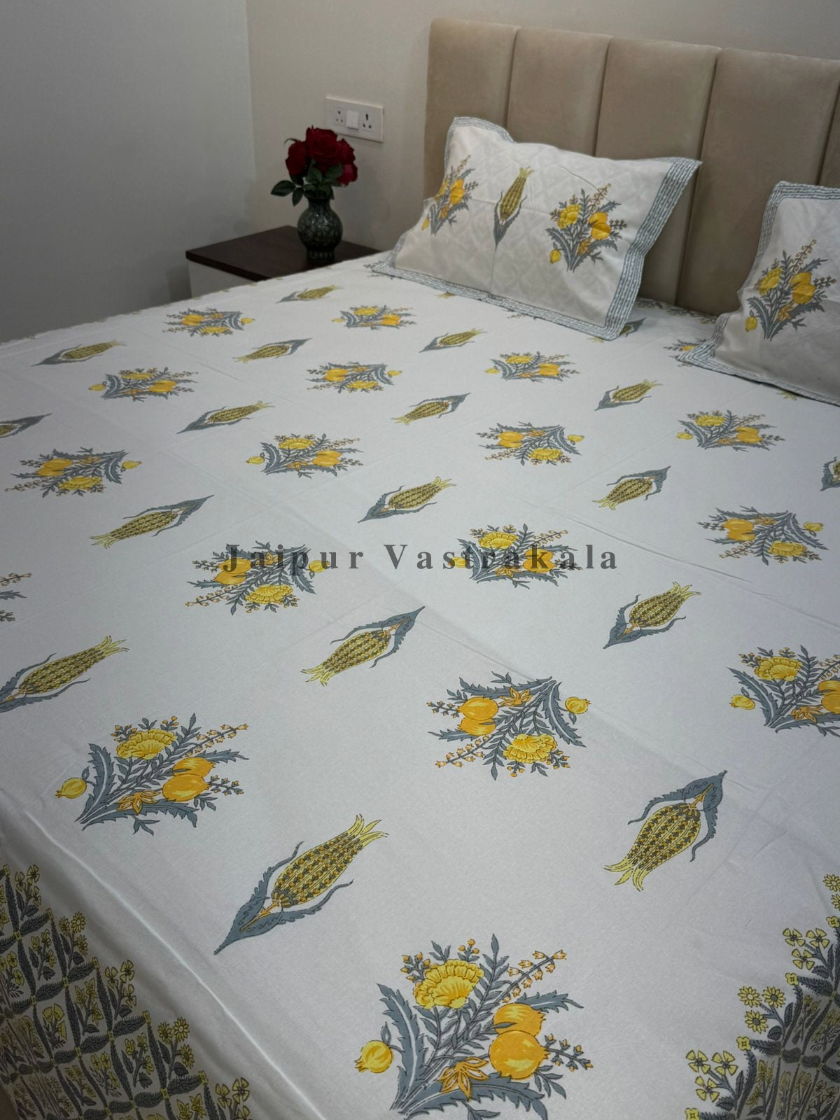 hand block printed bedsheet