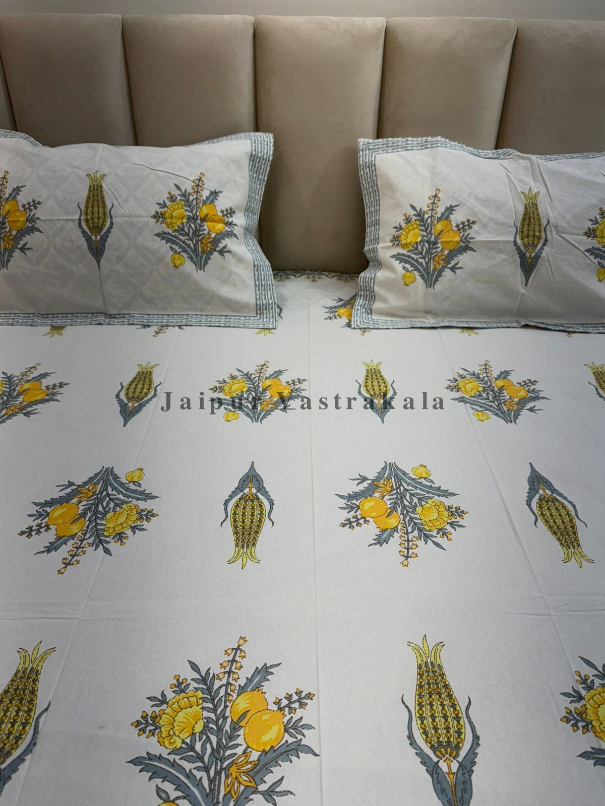 hand block printed bedsheet