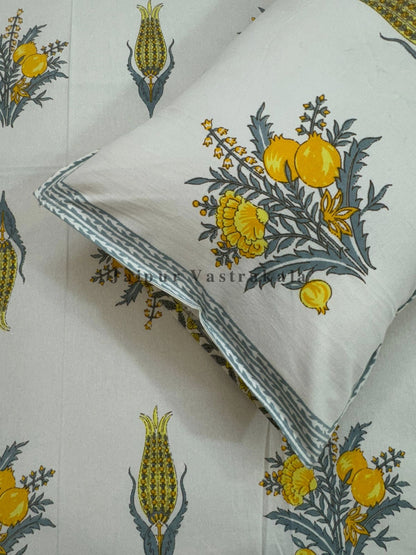 hand block printed bedsheet