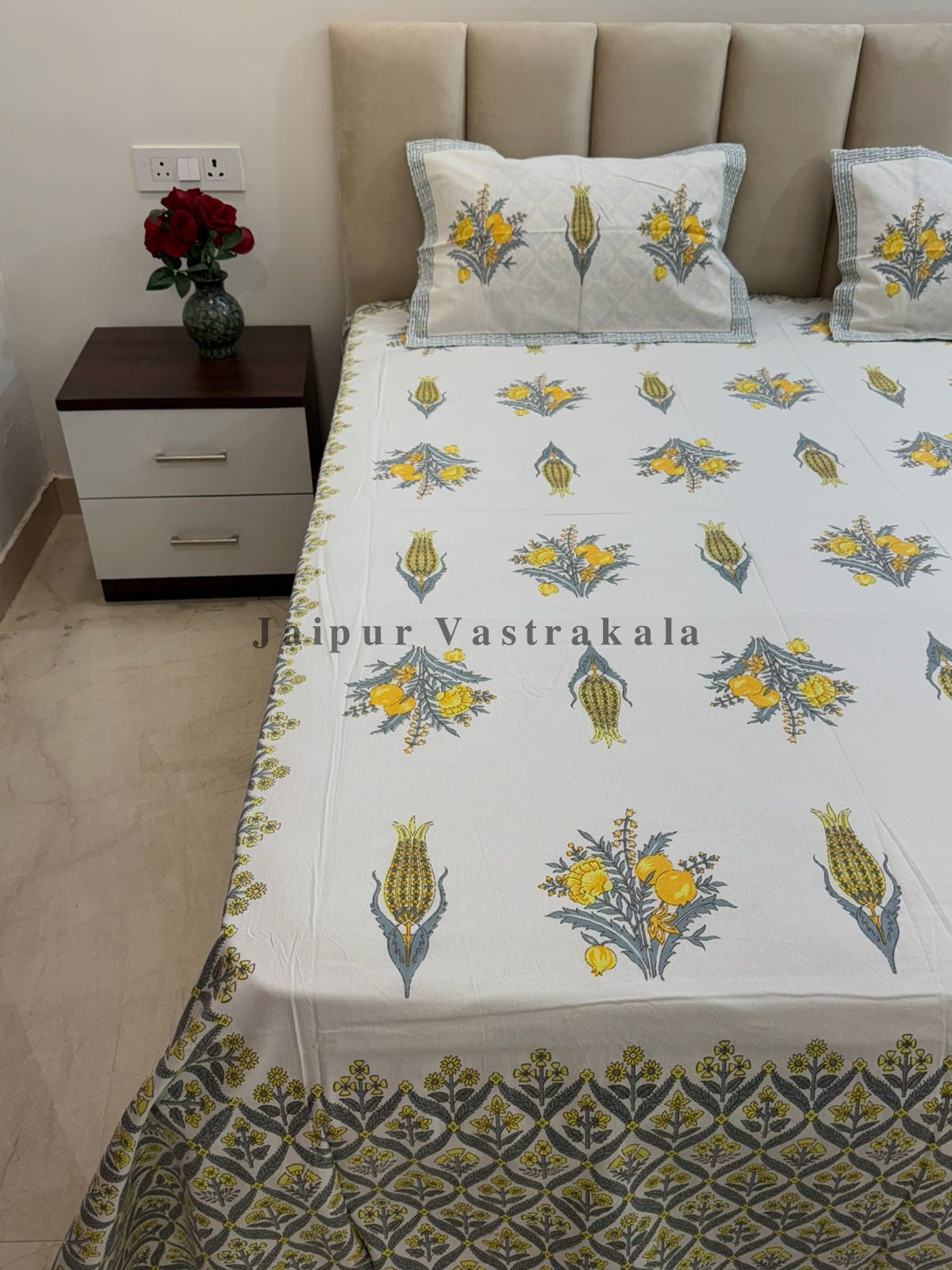 hand block printed bedsheet