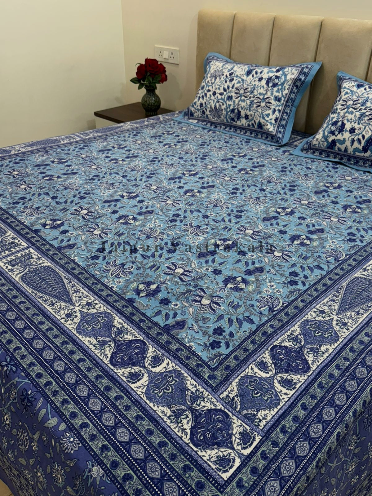 hand block printed bedsheet