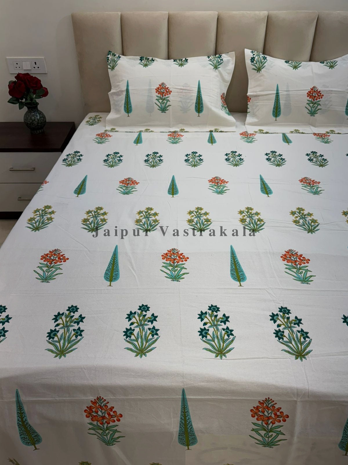 hand block printed bedsheet