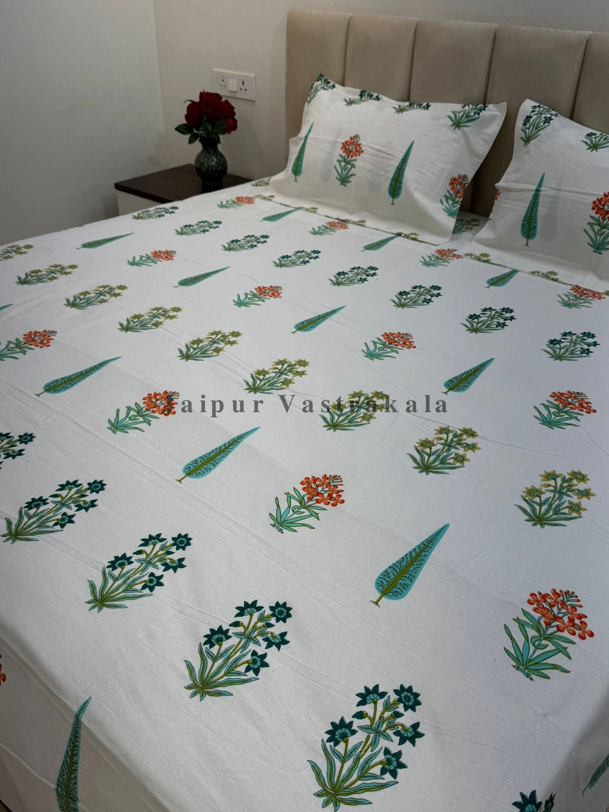 hand block printed bedsheet