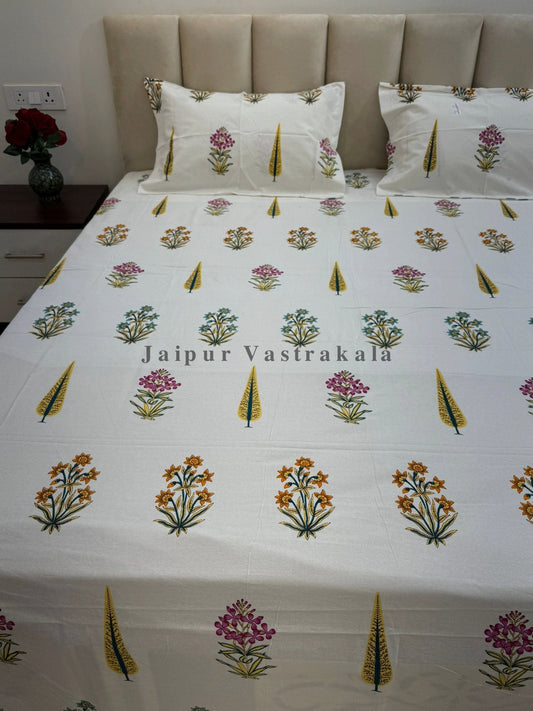 hand block printed bedsheet