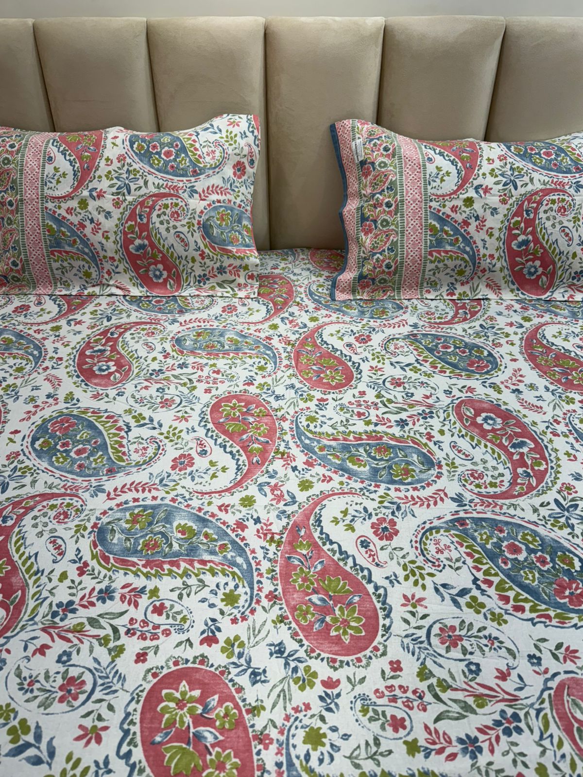 hand block printed bedsheet