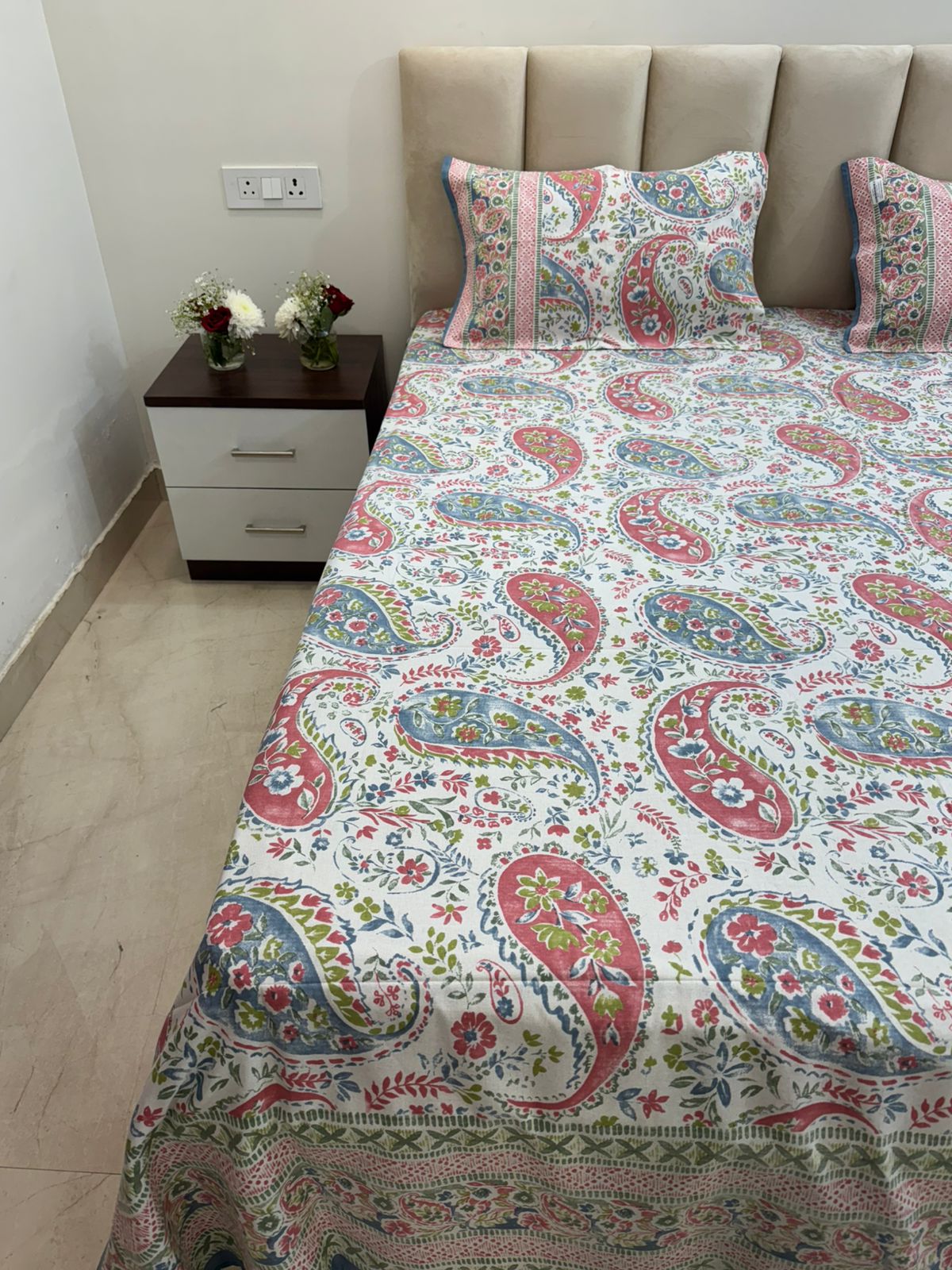 hand block printed bedsheet