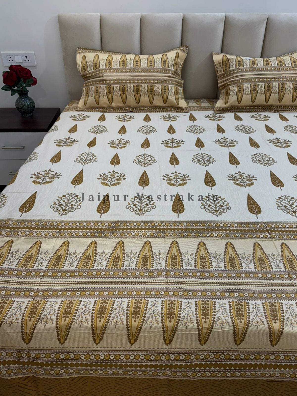 hand block printed bedsheet