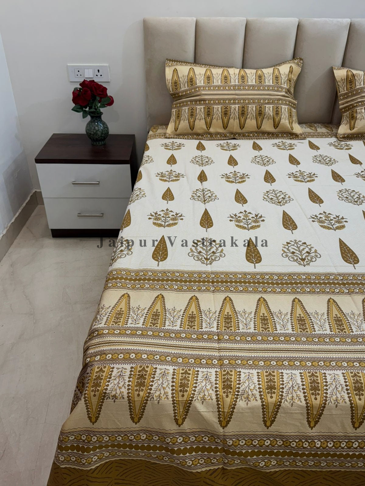 hand block printed bedsheet