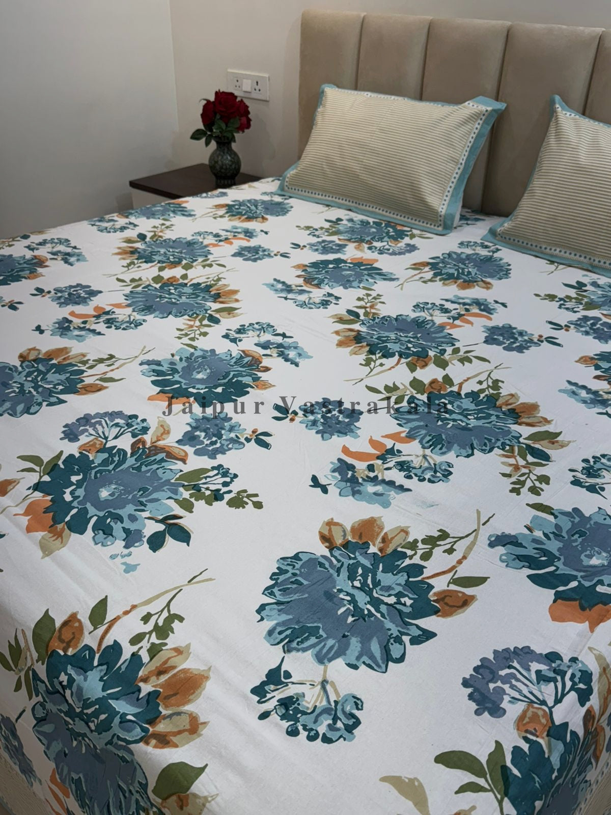 hand block printed bedsheet