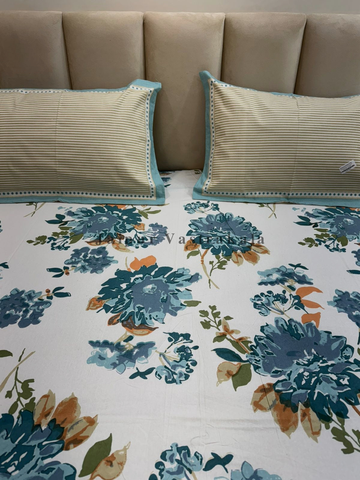 hand block printed bedsheet