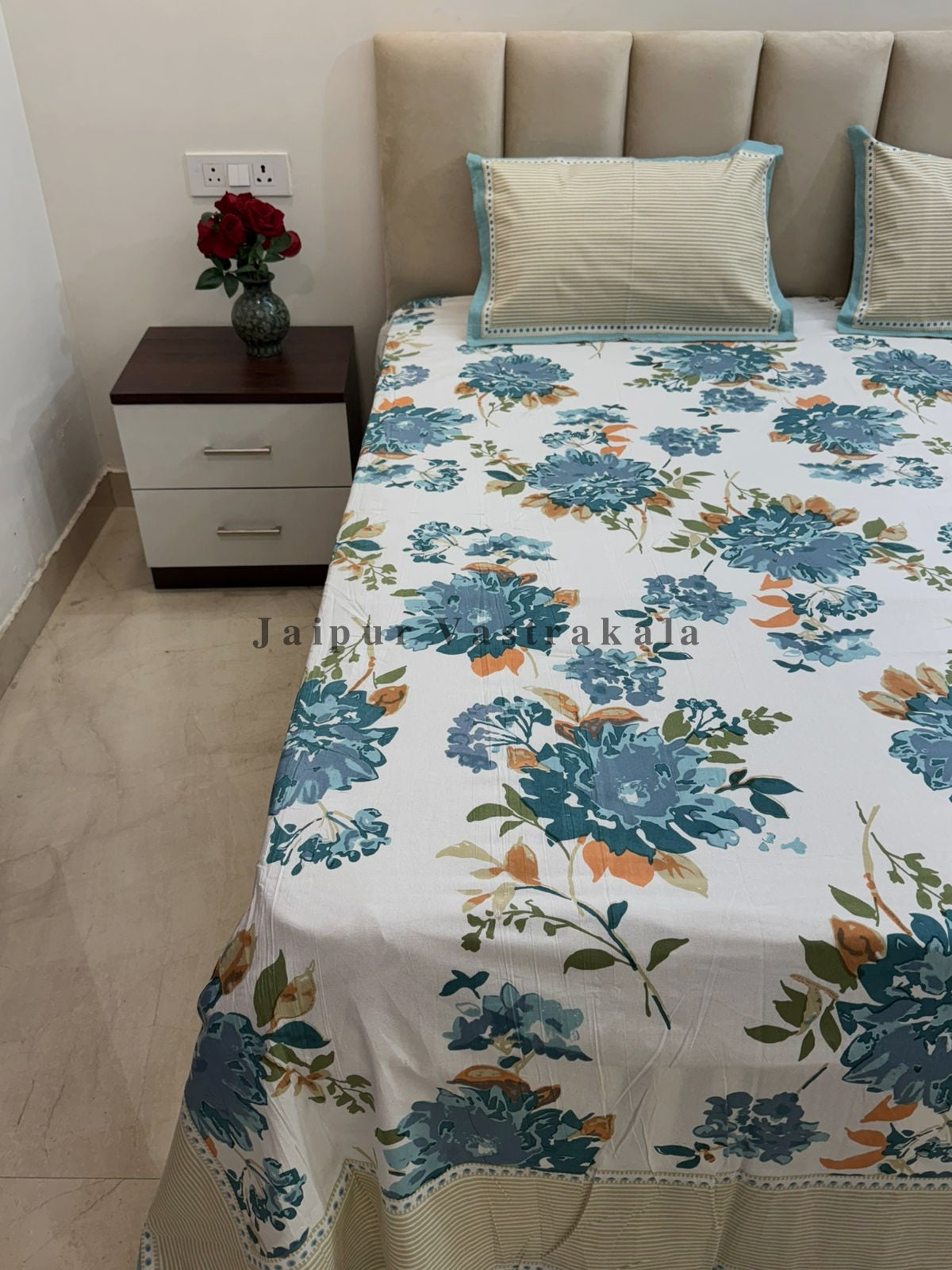 hand block printed bedsheet