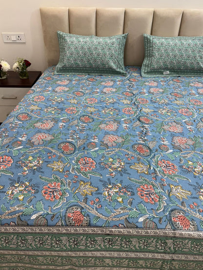 hand block printed bedsheet