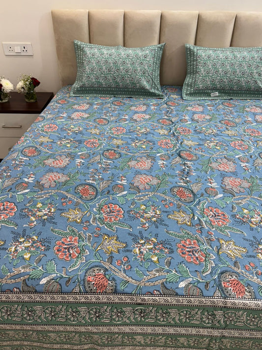 hand block printed bedsheet