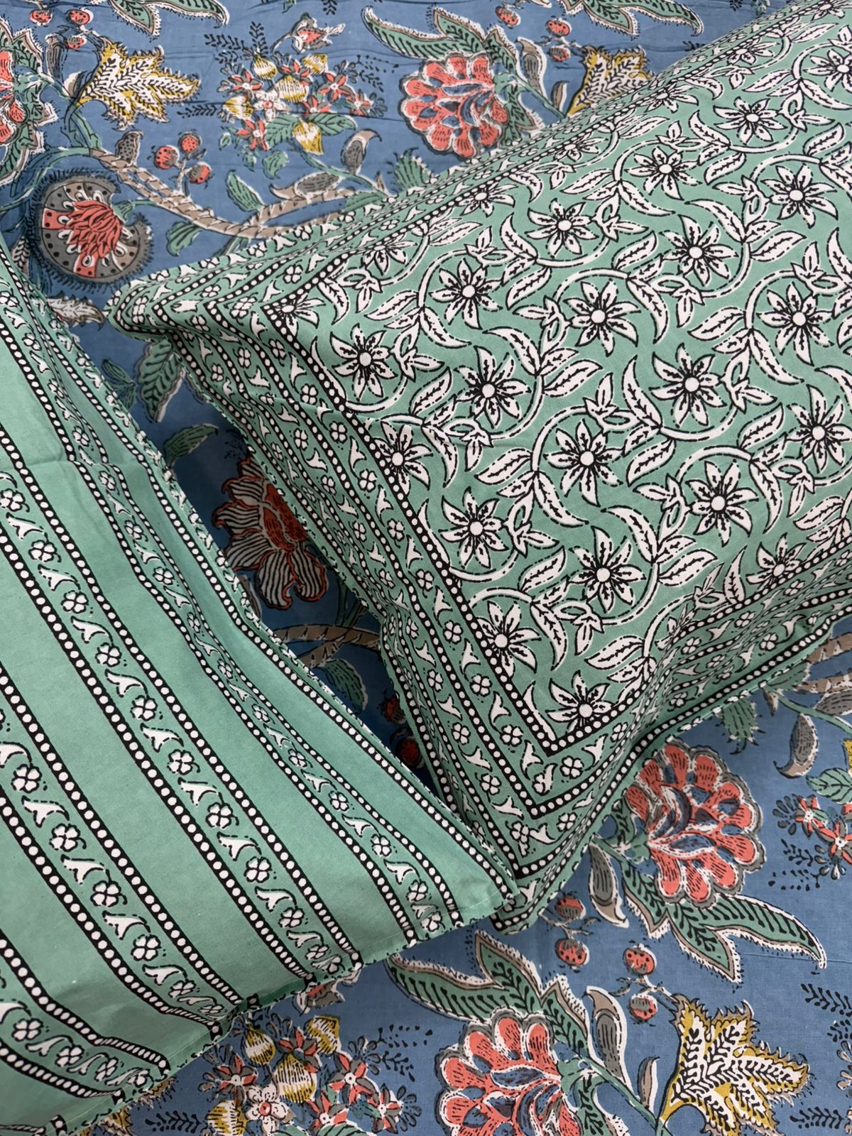 hand block printed bedsheet