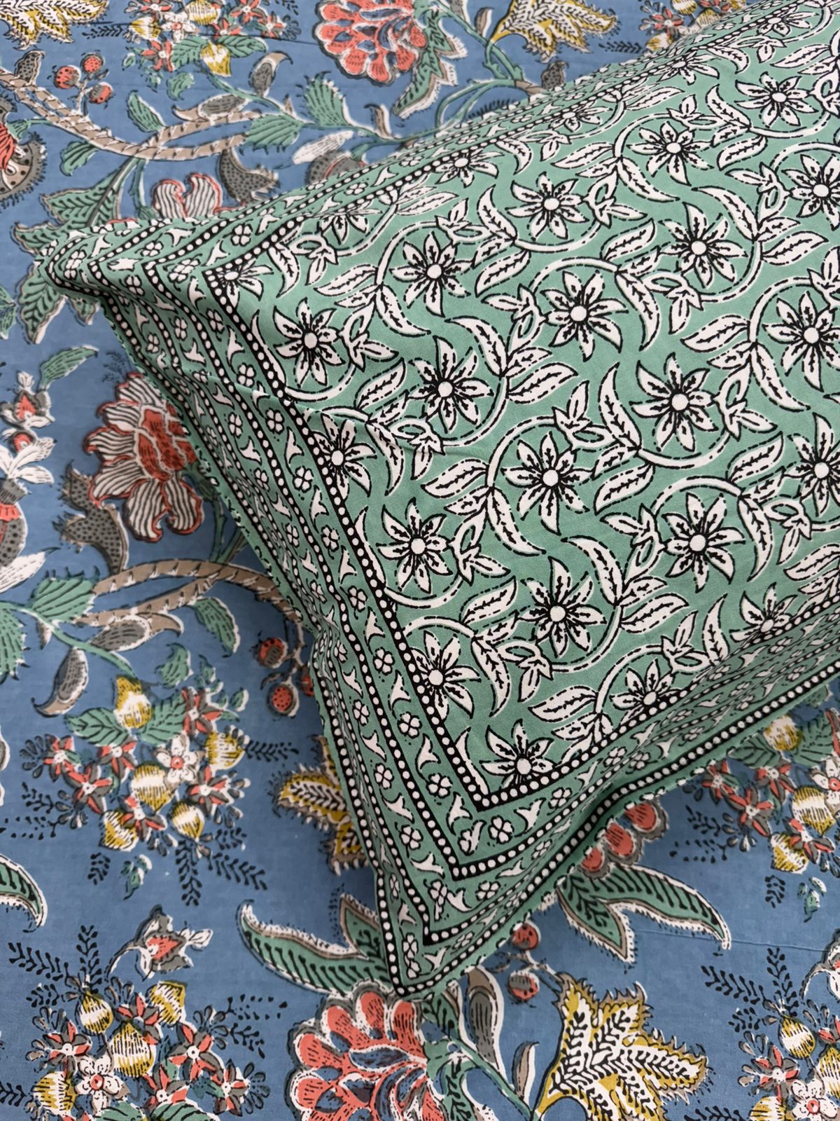 hand block printed bedsheet