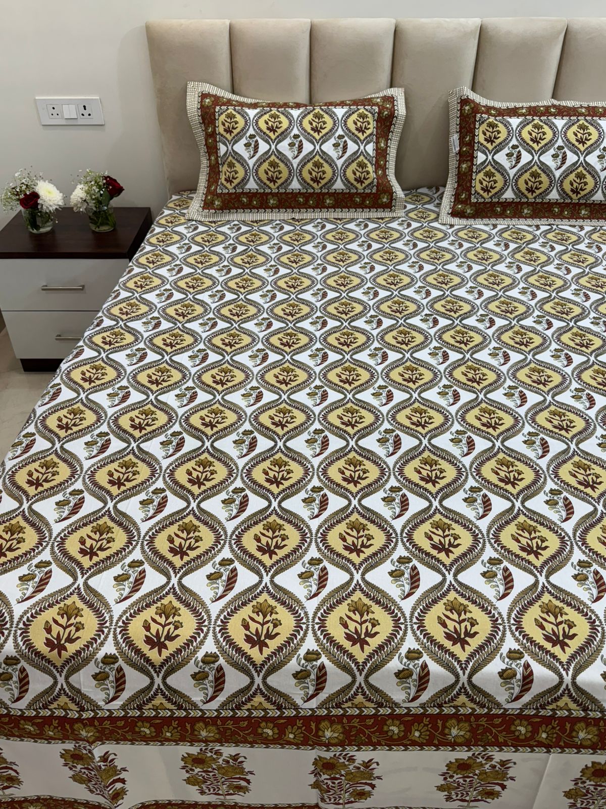 hand block printed bedsheet