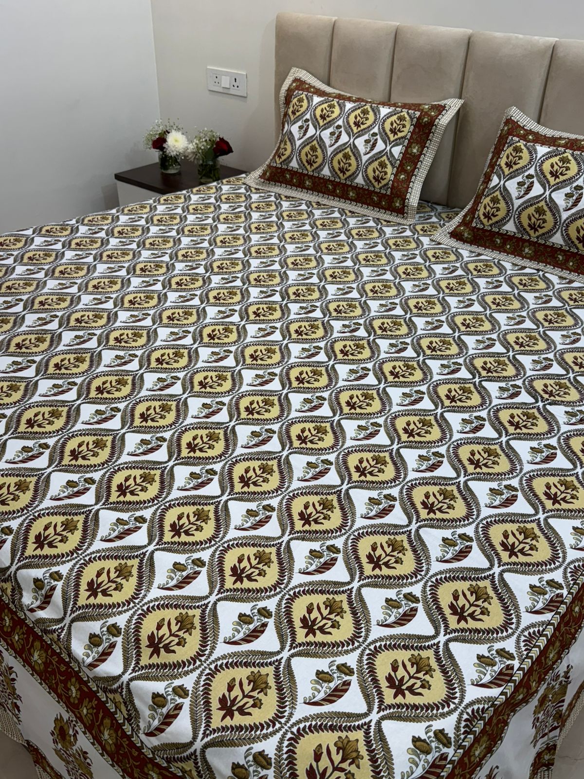 hand block printed bedsheet