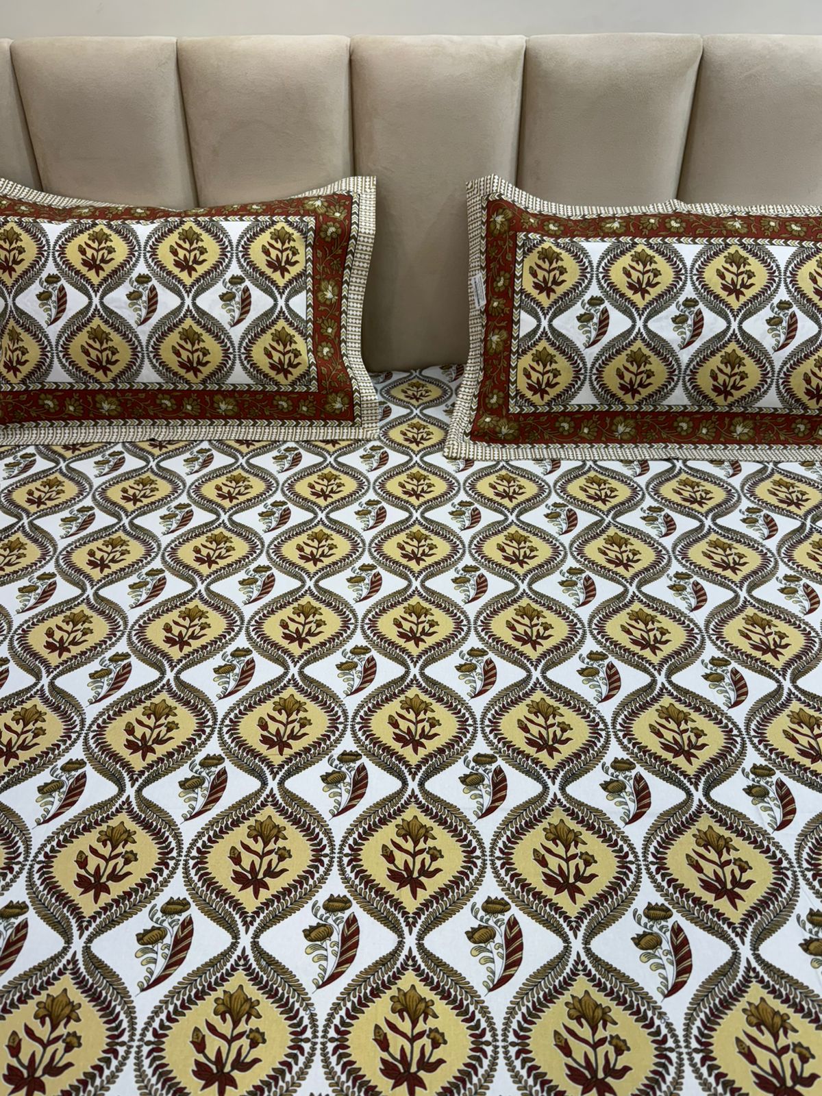 hand block printed bedsheet