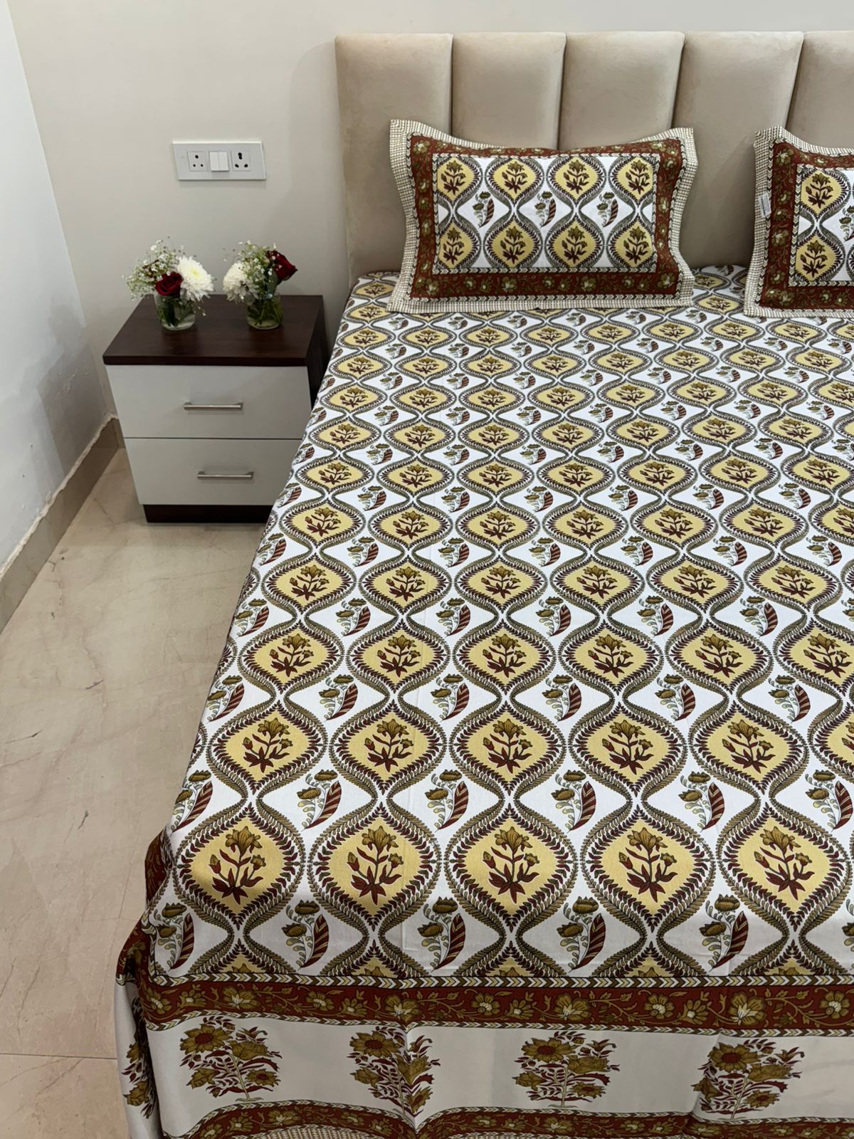 hand block printed bedsheet