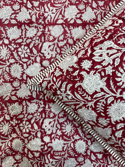 Maroon Jaal King Bedsheet with Pillow Covers