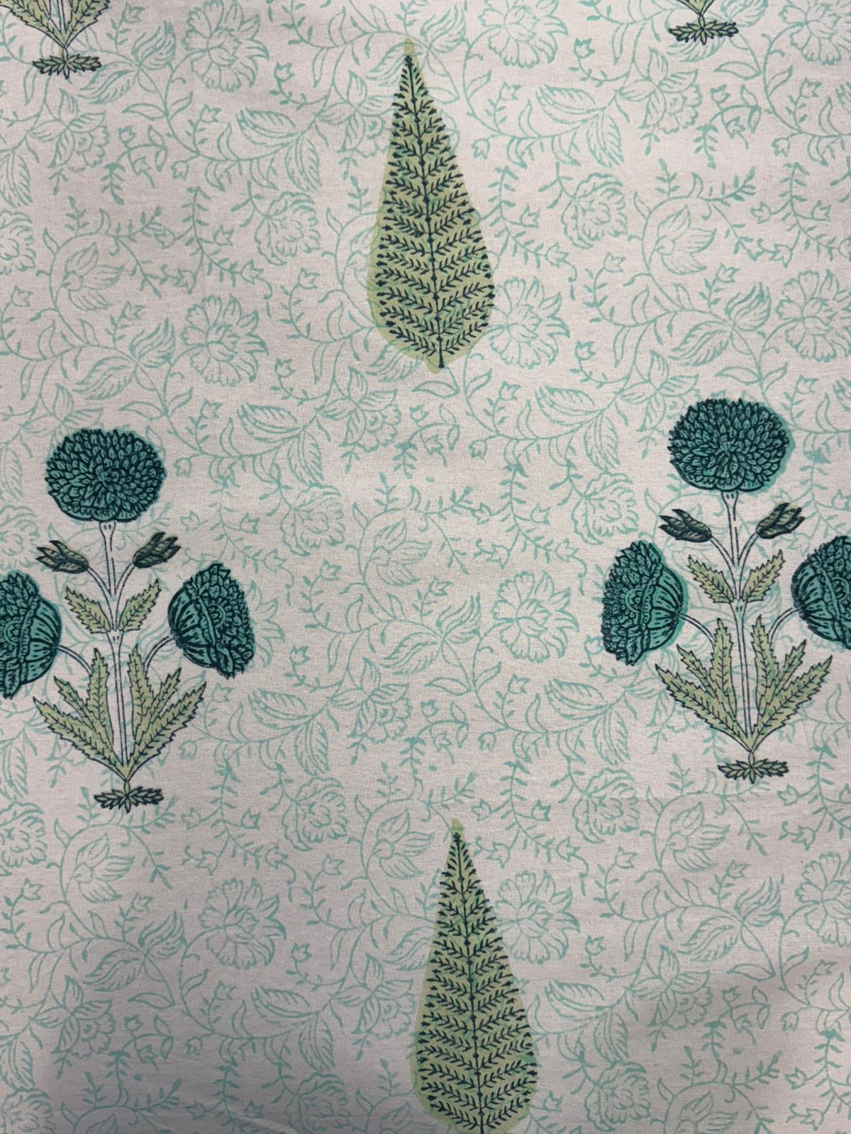 Turquoise Boota Aura King Bedsheet with Pillow Covers