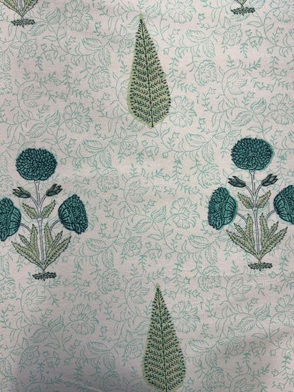 Turquoise Boota Aura King Bedsheet with Pillow Covers