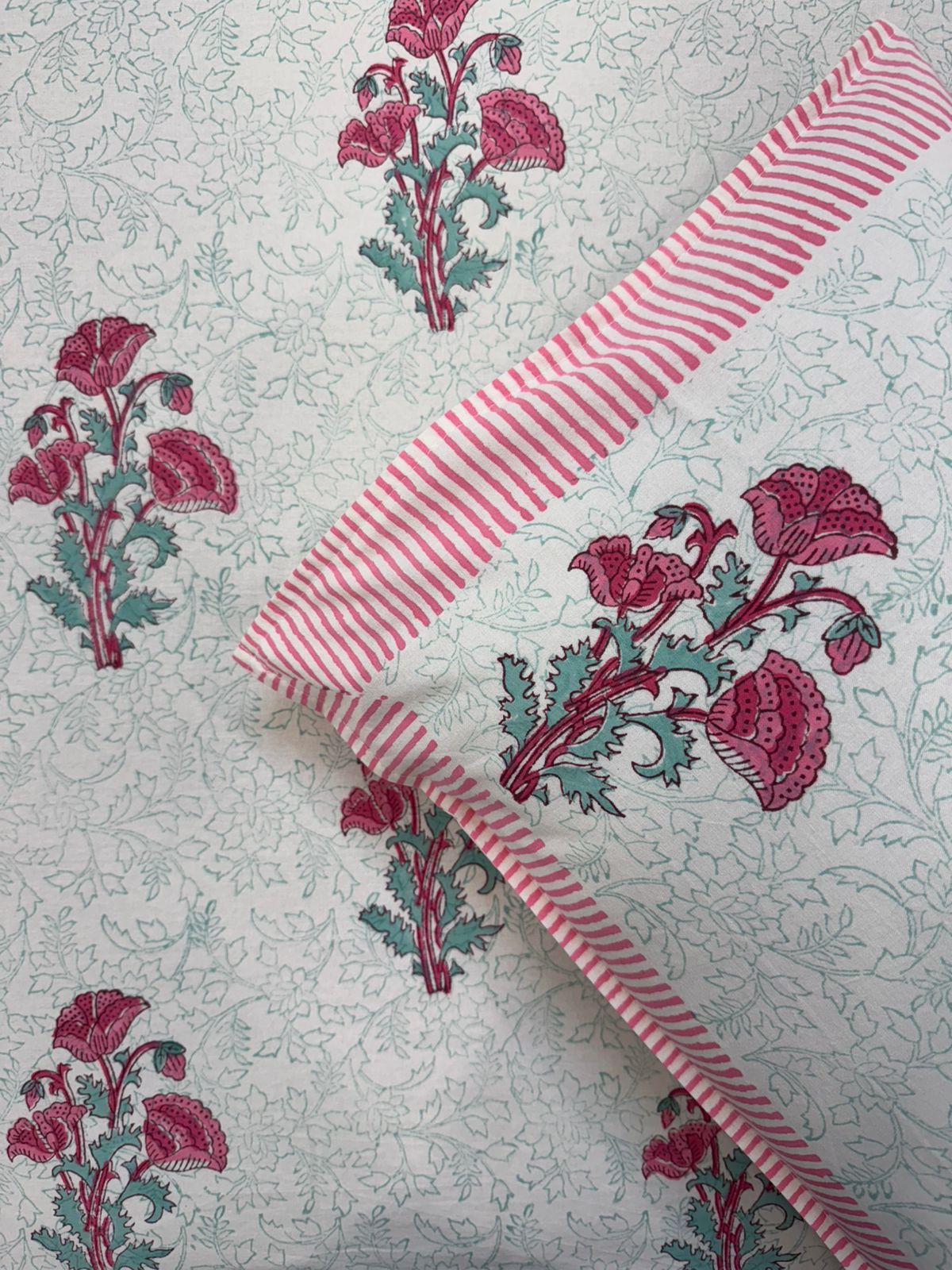 Blush Pink Boota King Bedsheet with Pillow Covers