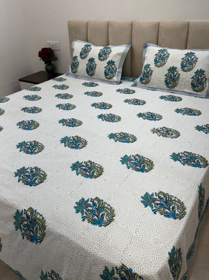 Regal Boota King Bedsheet with Pillow Covers