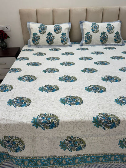 Regal Boota King Bedsheet with Pillow Covers