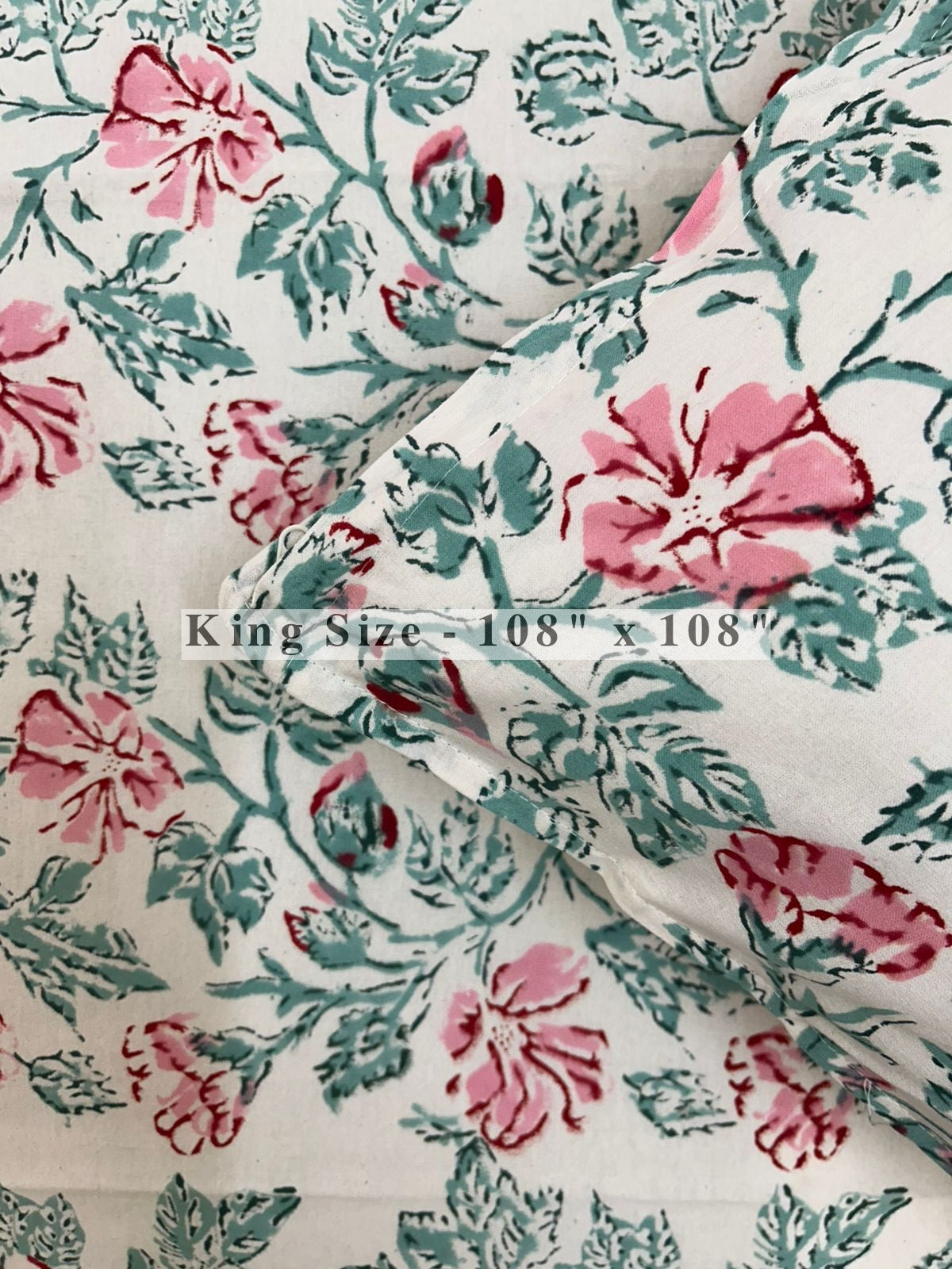 Blush Mint King Bedsheet with Pillow Covers