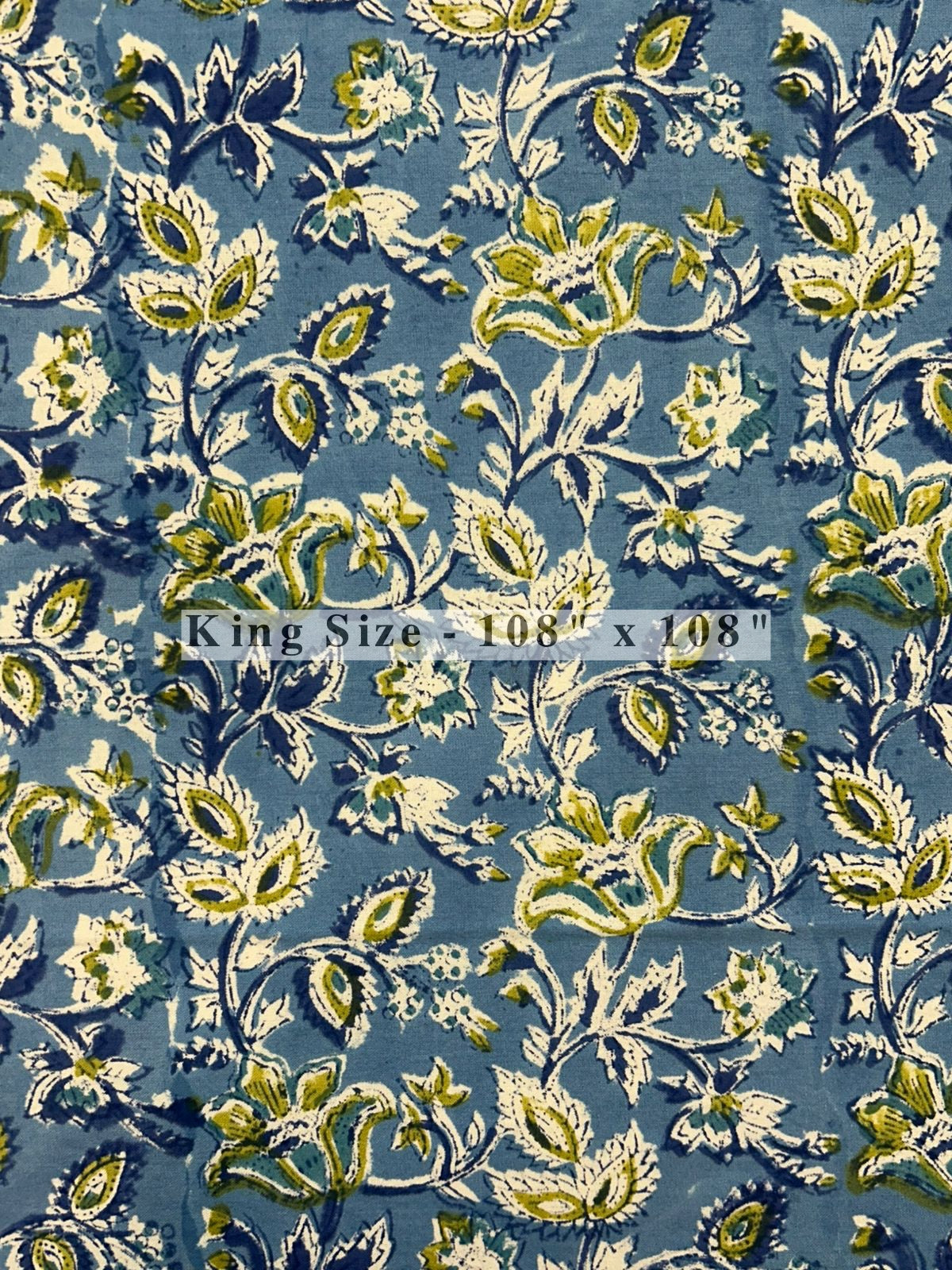 Blue Vatika King Bedsheet with Pillow Covers