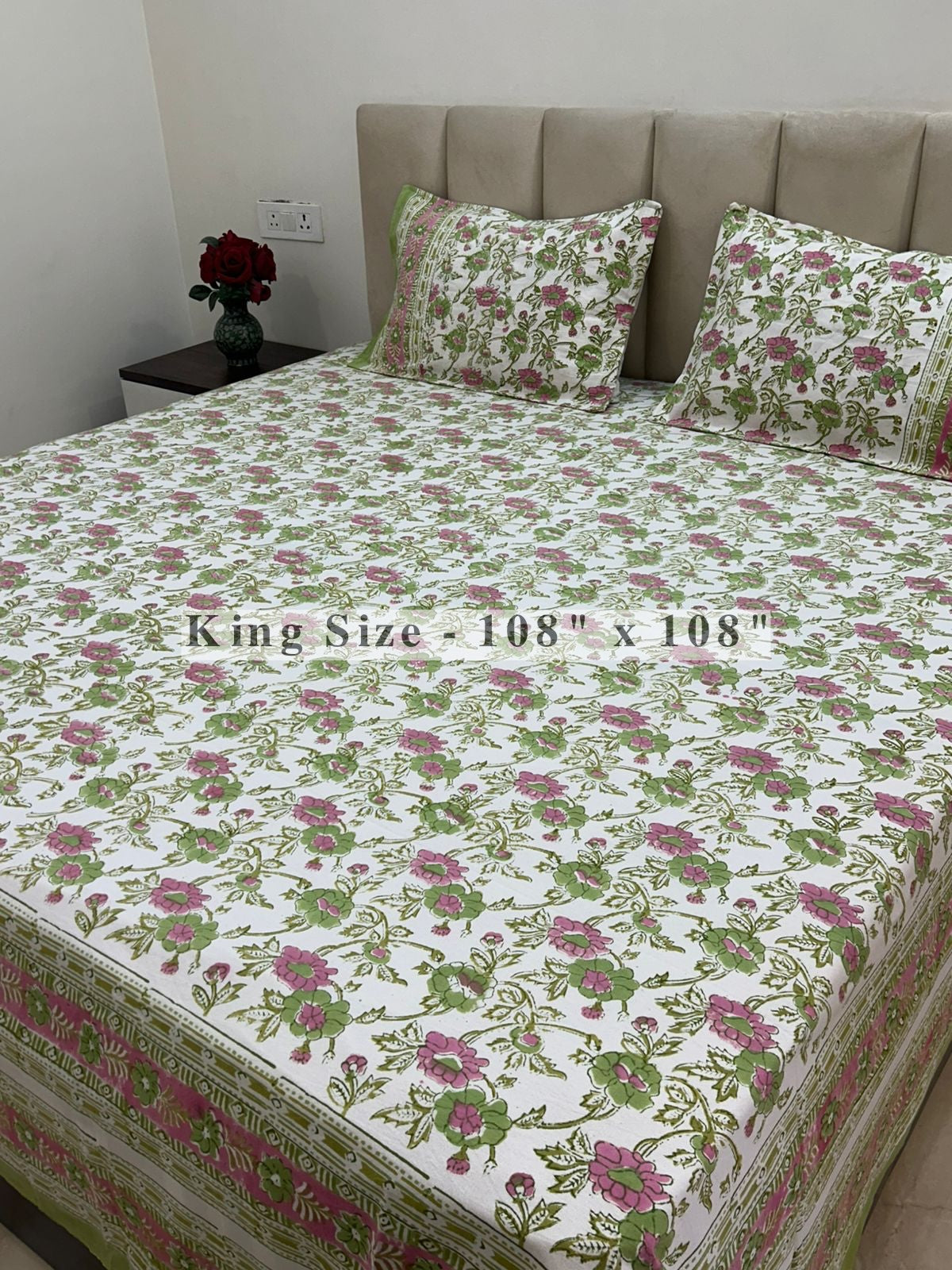 Gul Bageecha King Bedsheet with Pillow Covers