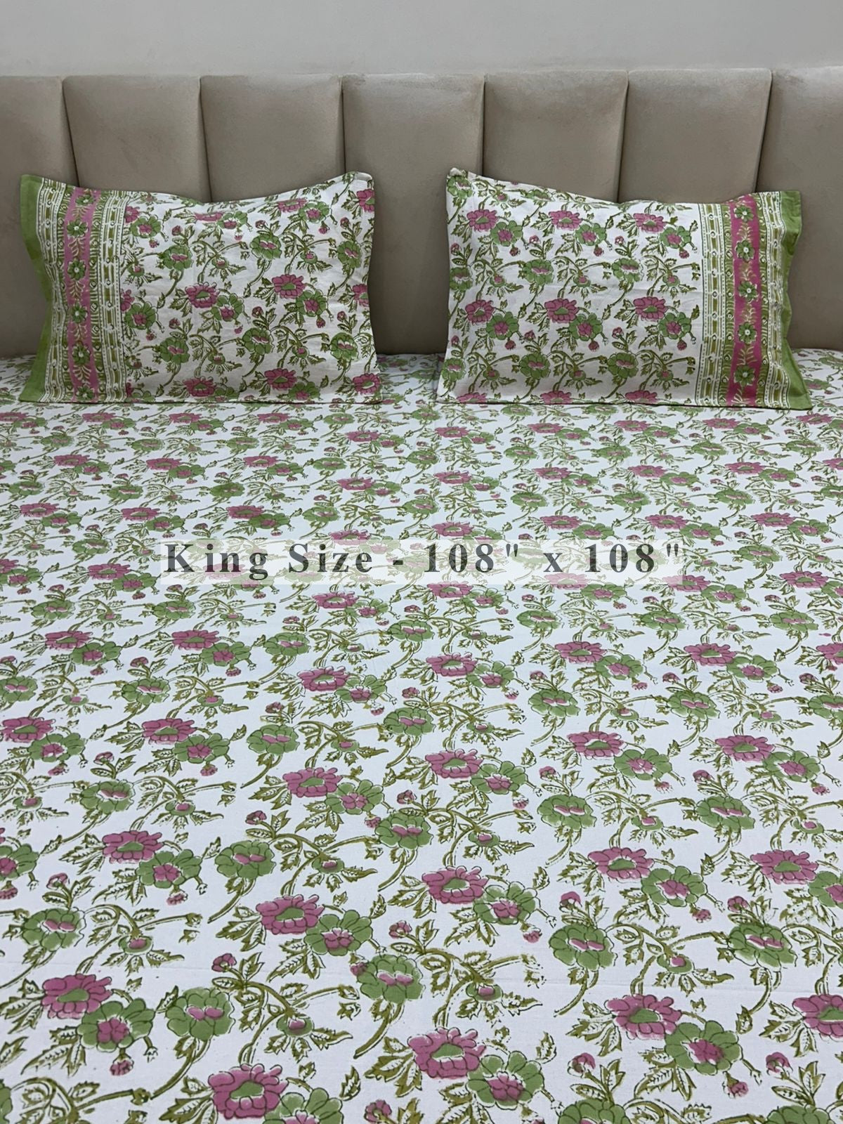 Gul Bageecha King Bedsheet with Pillow Covers