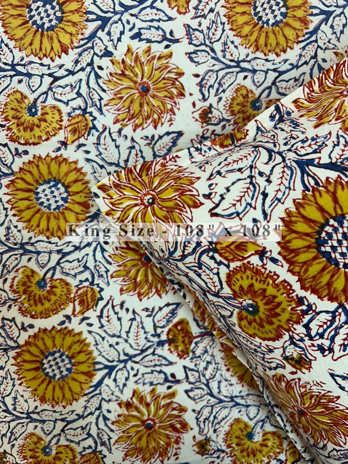 Marigold Blossoms King Bedsheet with Pillow Covers
