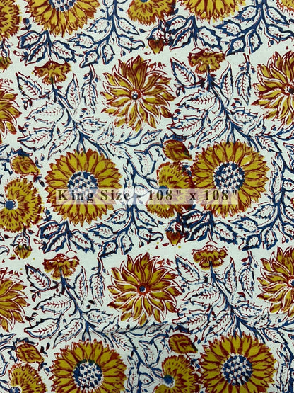 Marigold Blossoms King Bedsheet with Pillow Covers