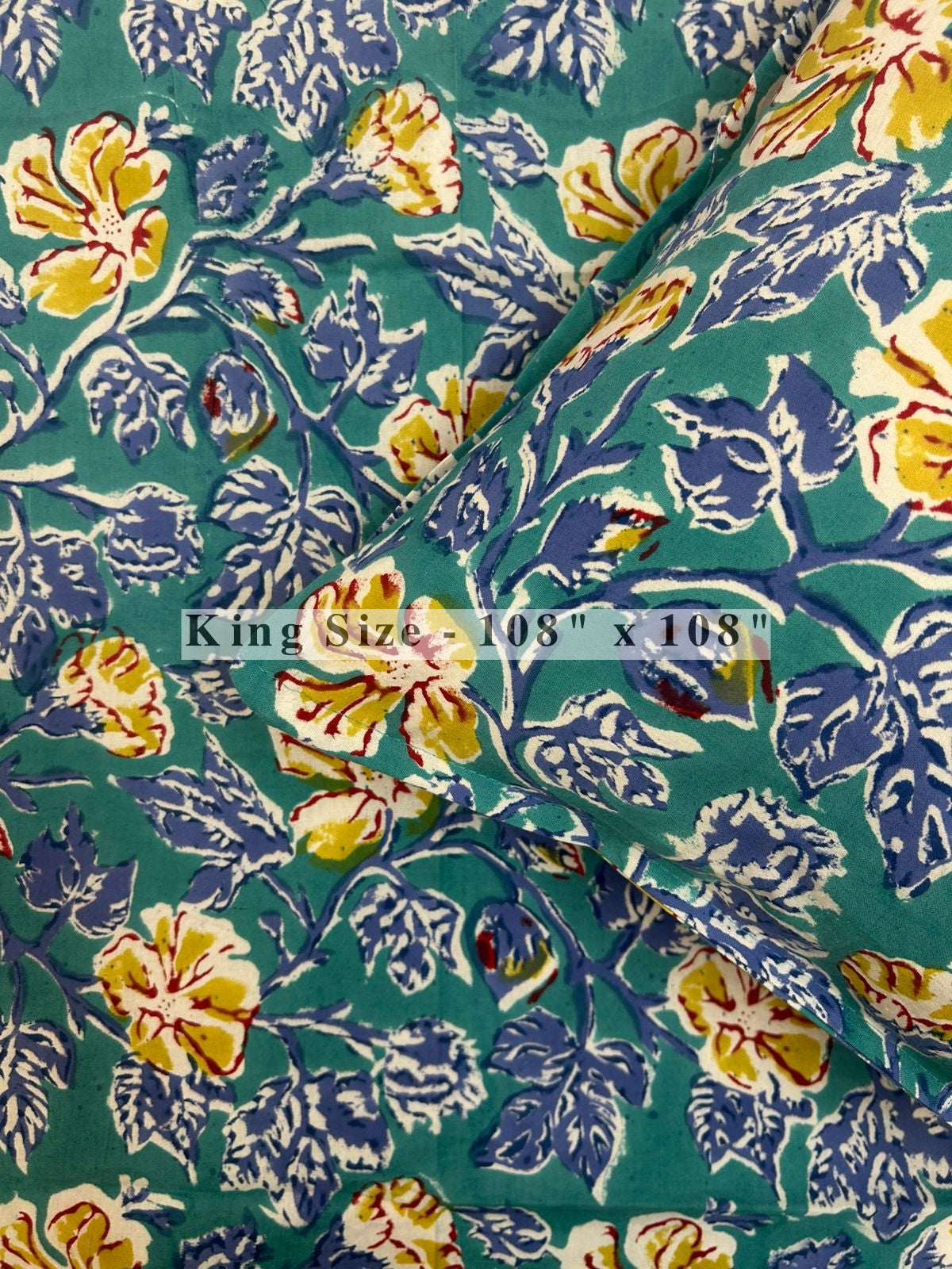 Turquoise Spring King Bedsheet with Pillow Covers