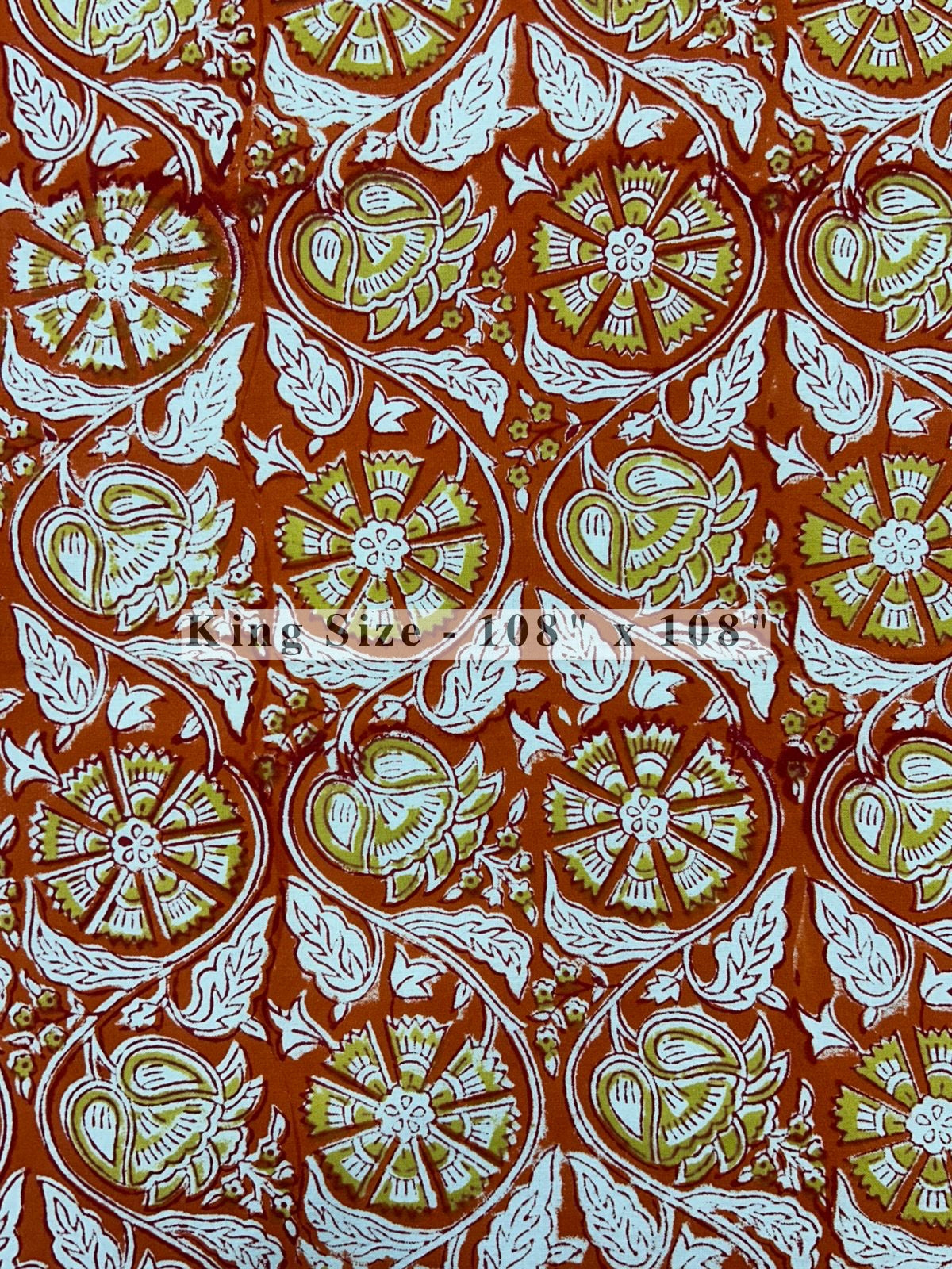 Orange Vatika King Bedsheet with Pillow Covers