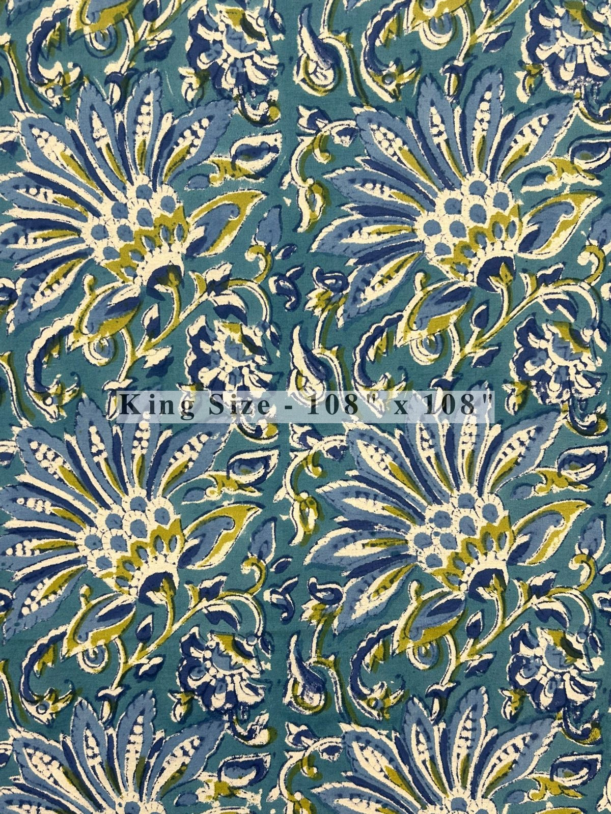 Blue Ferns King Bedsheet with Pillow Covers