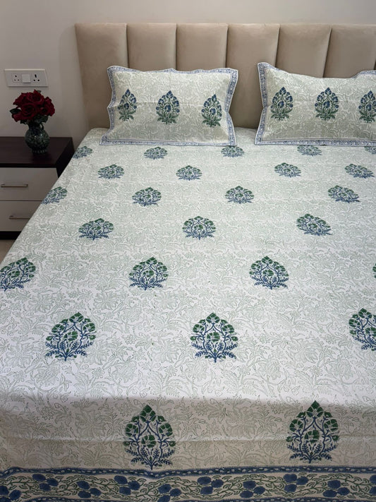 Tranquil Boota King Bedsheet with Pillow Covers