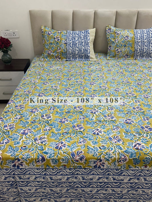 Vatika Jaal King Bedsheet with Pillow Covers