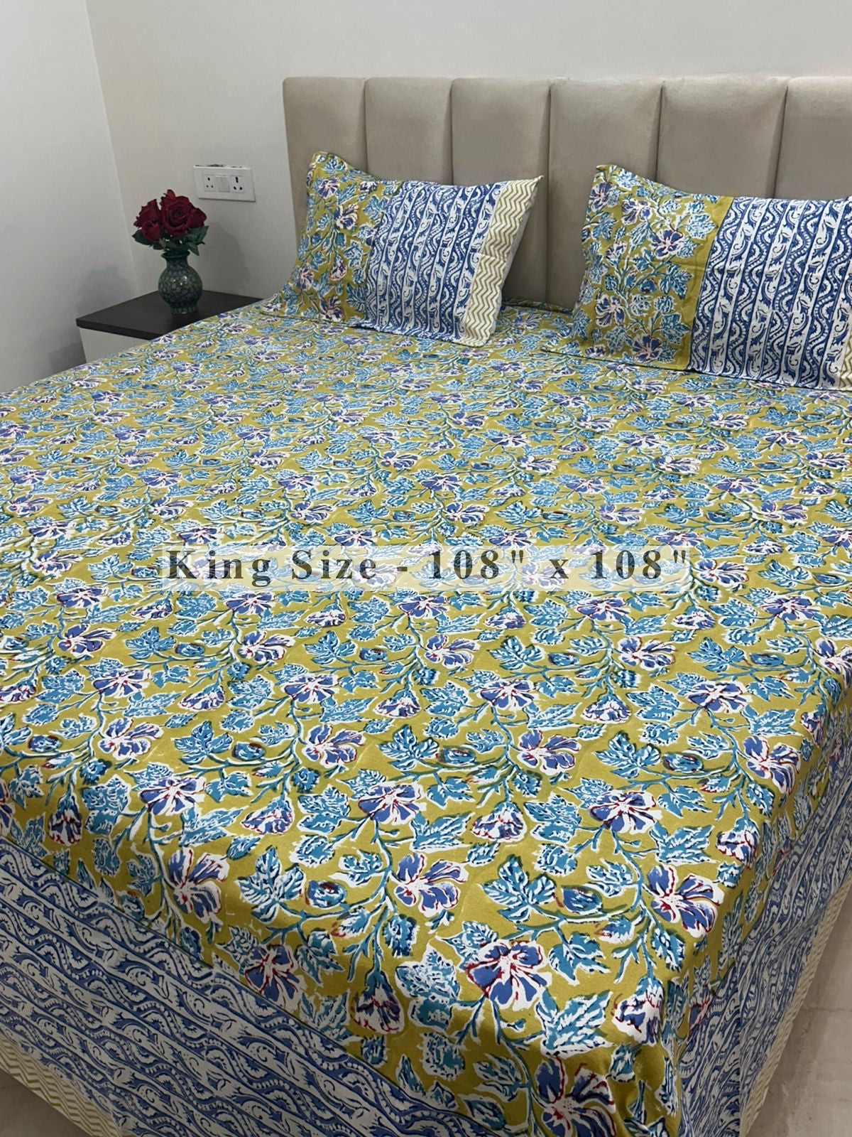 Vatika Jaal King Bedsheet with Pillow Covers