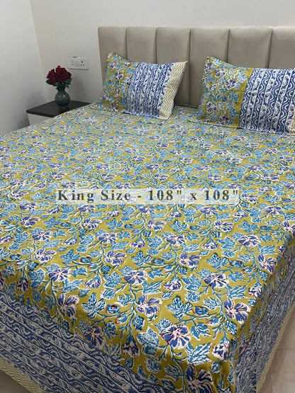 Vatika Jaal King Bedsheet with Pillow Covers
