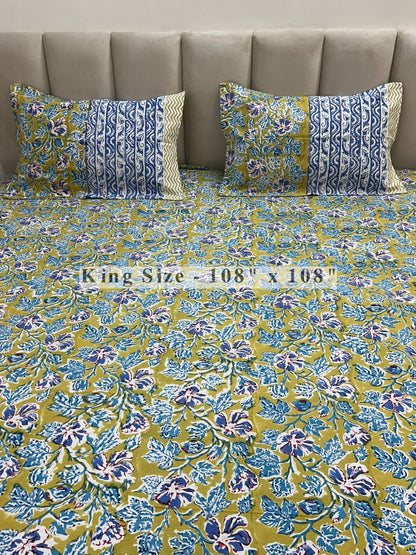 Vatika Jaal King Bedsheet with Pillow Covers
