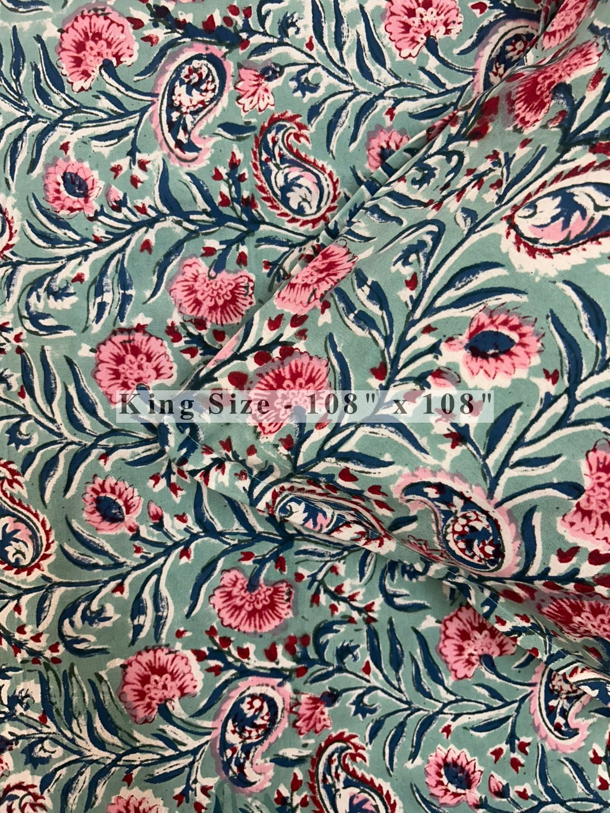 Blush Paisley Ferns King Bedsheet with Pillow Covers