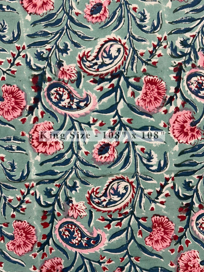 Blush Paisley Ferns King Bedsheet with Pillow Covers