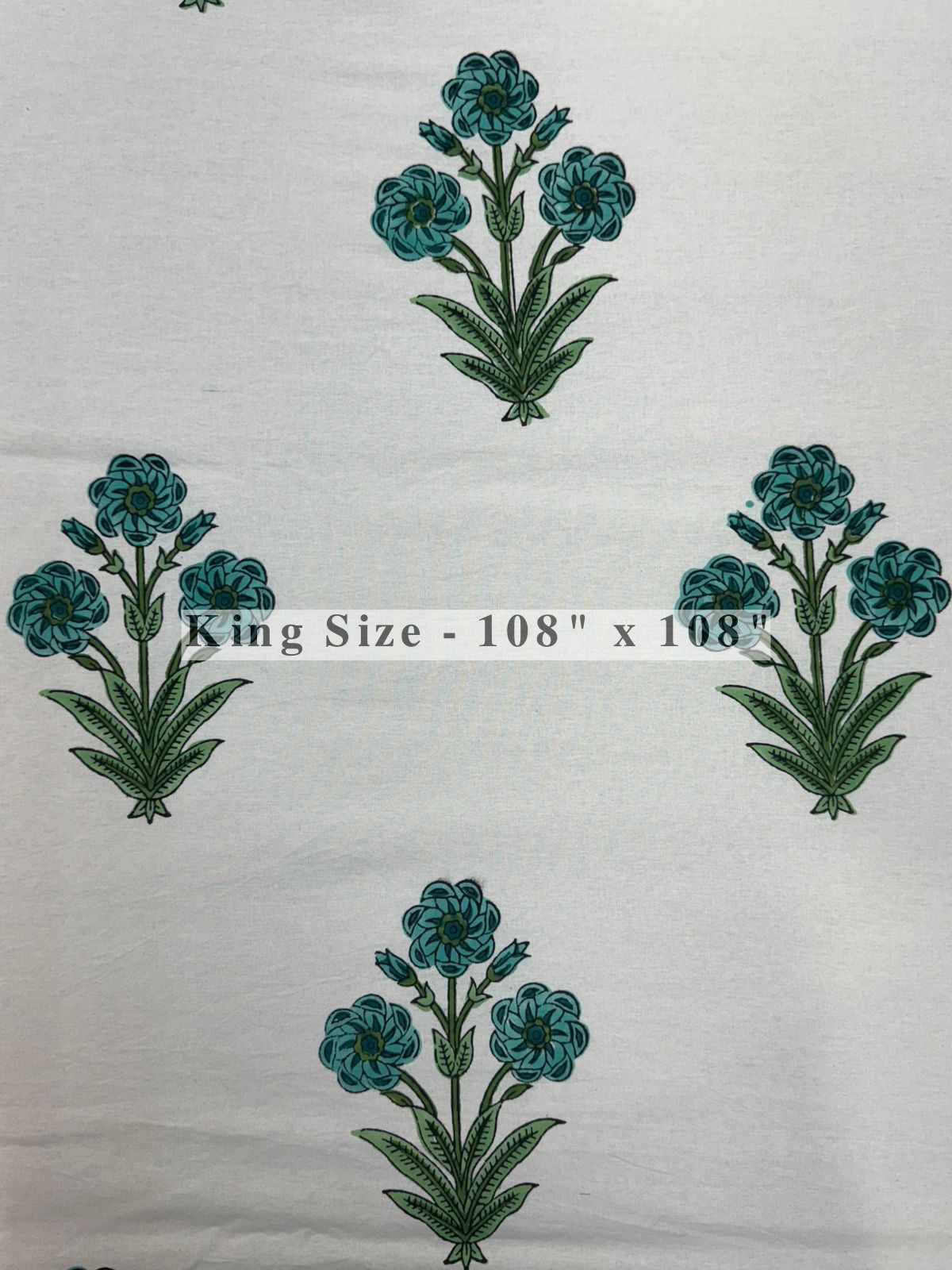 Teal Green Boota King Bedsheet with Pillow Covers