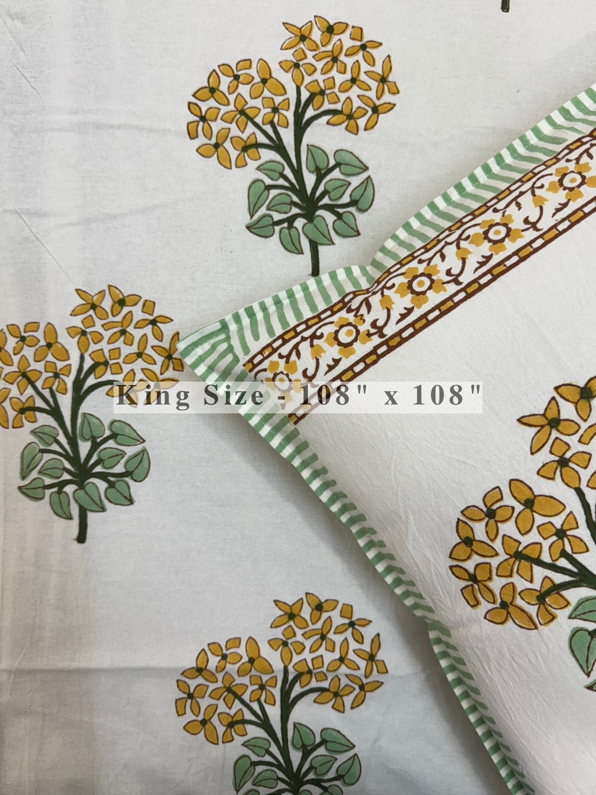 Yellow Hues King Bedsheet with Pillow Covers