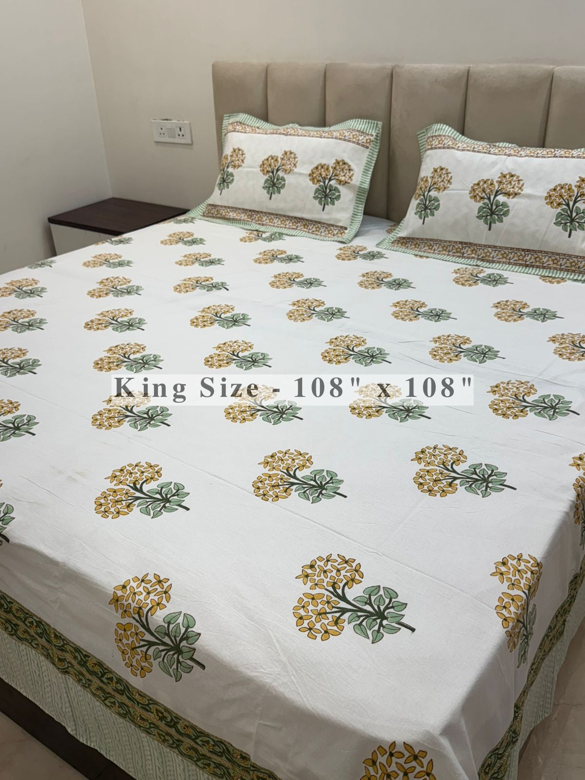 Yellow Hues King Bedsheet with Pillow Covers